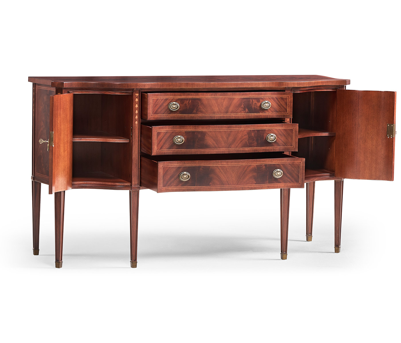 Windsor Crotch Walnut Breakfront Sideboard