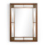 Rectangular Walnut Panelled Mirror with Brass Details