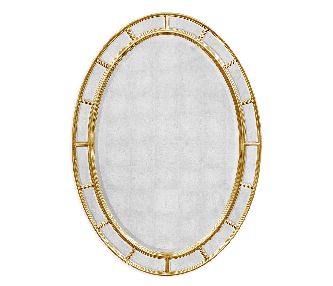 Oval antique gold mirror (Églomisé)