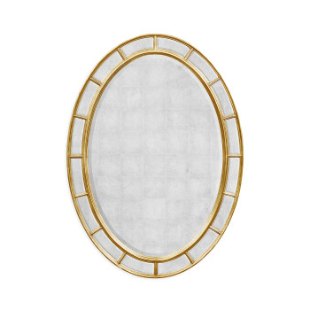 Oval antique gold mirror (Églomisé)
