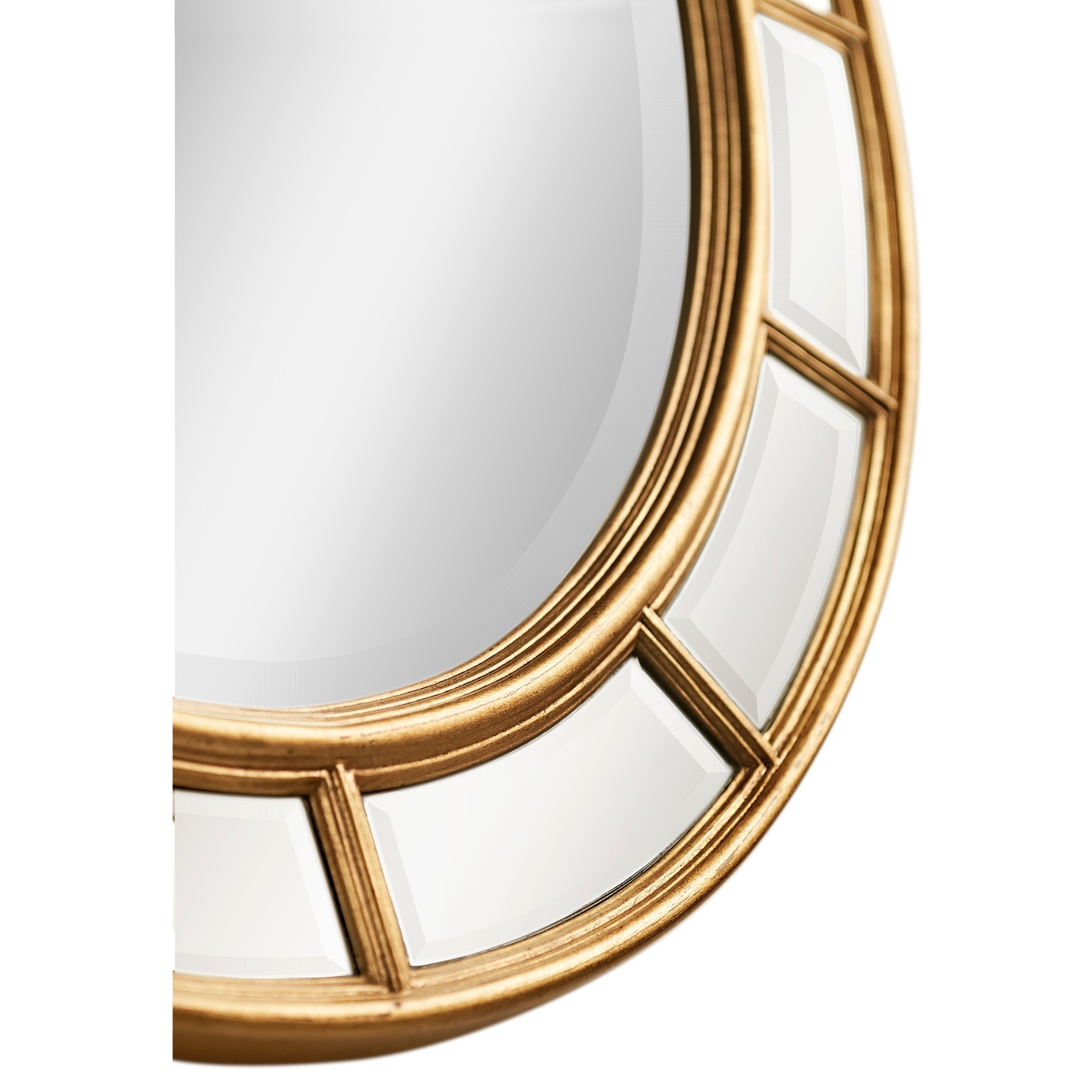 Oval panelled gilded mirror (Plain mirror glass)