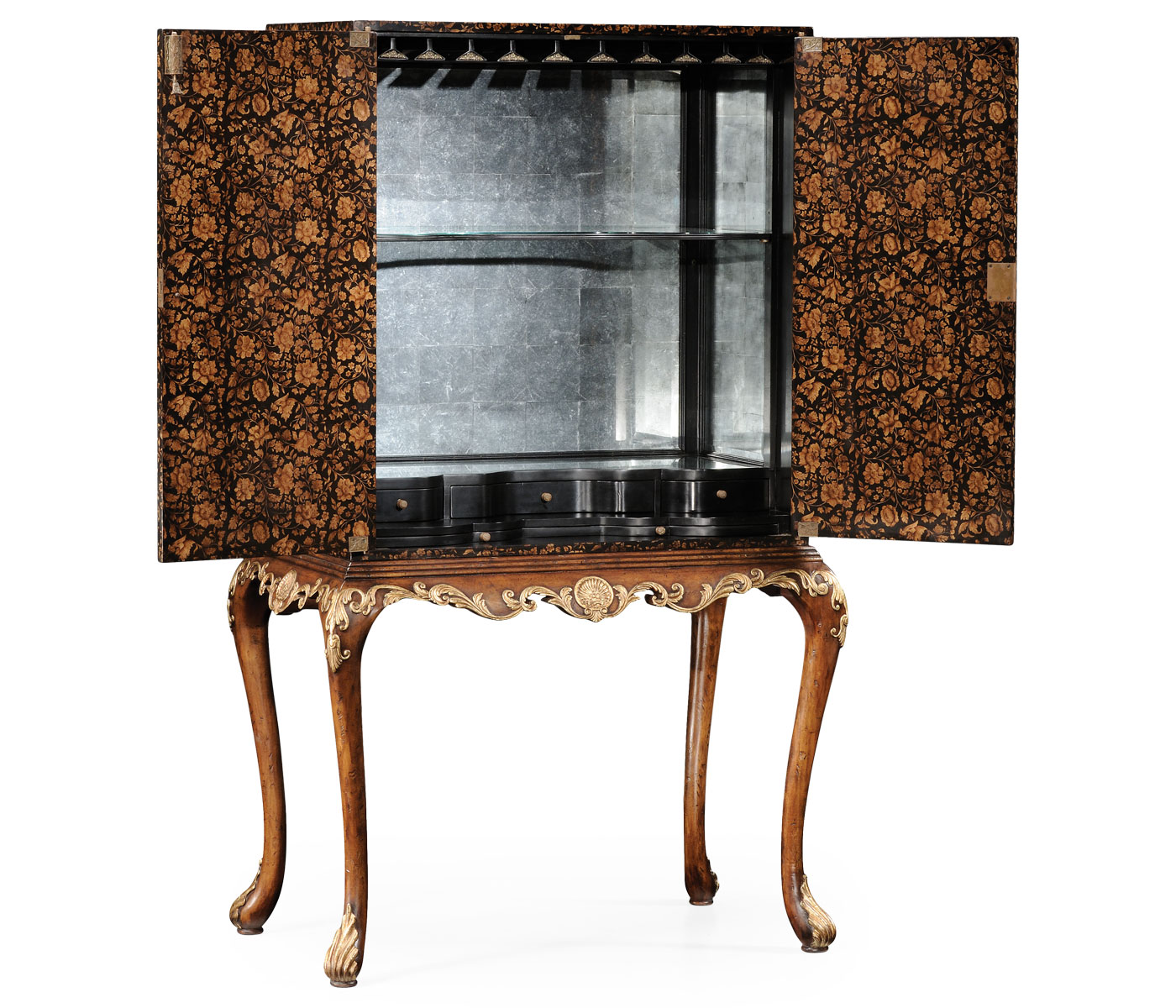 Black Chinoiserie Drinks Cabinet