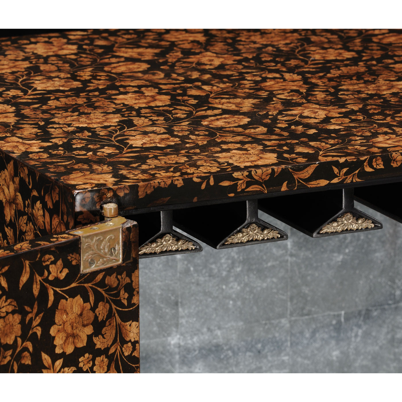 Black Chinoiserie Drinks Cabinet