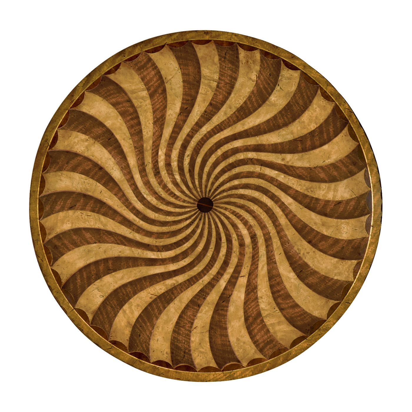 Spiral inlay lamp table