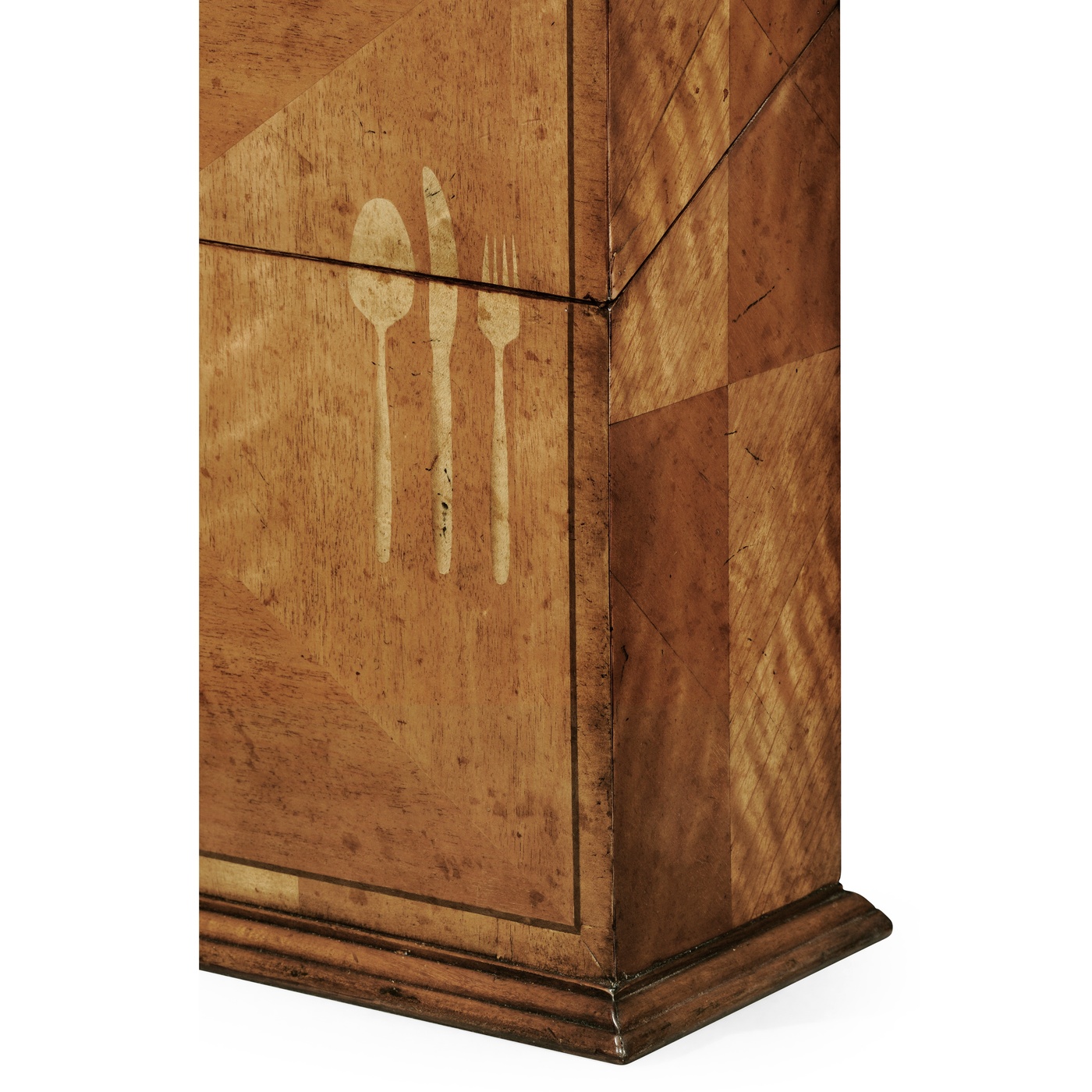 Rectangular Satinwood & Cutlery Inlay Placemat Box