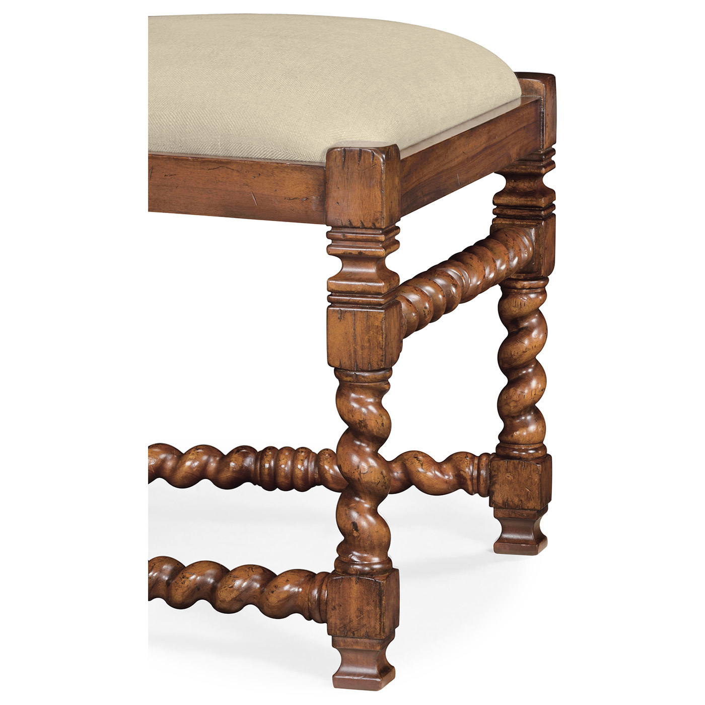 Carolean Style Side Chair with Upholstered Back