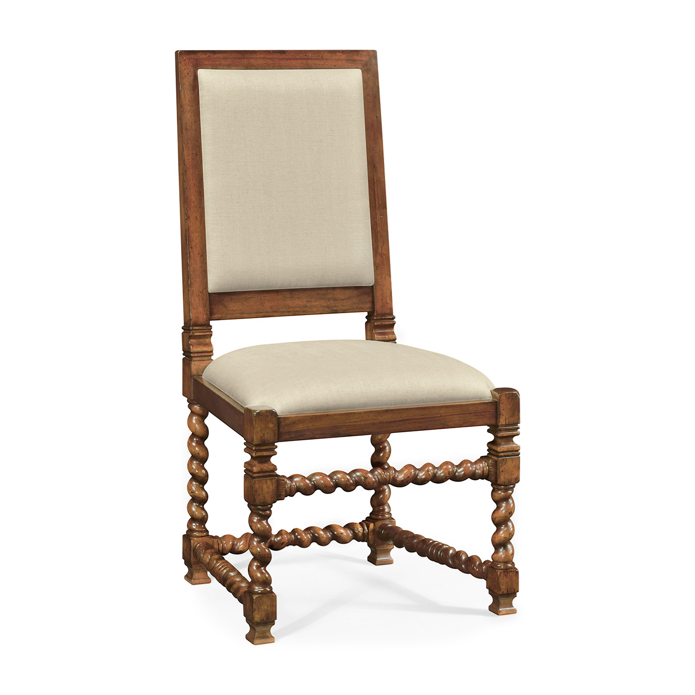 Carolean Style Side Chair with Upholstered Back