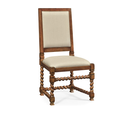Carolean Style Side Chair with Upholstered Back
