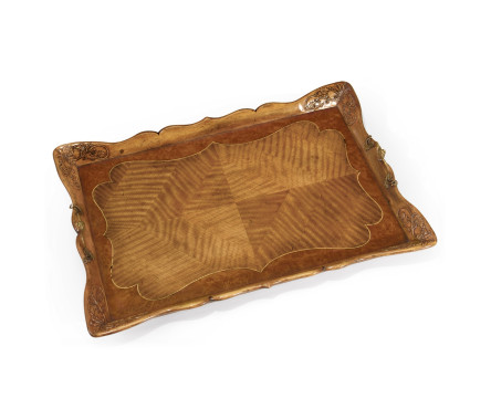 Satinwood Carved Rectangular Tray