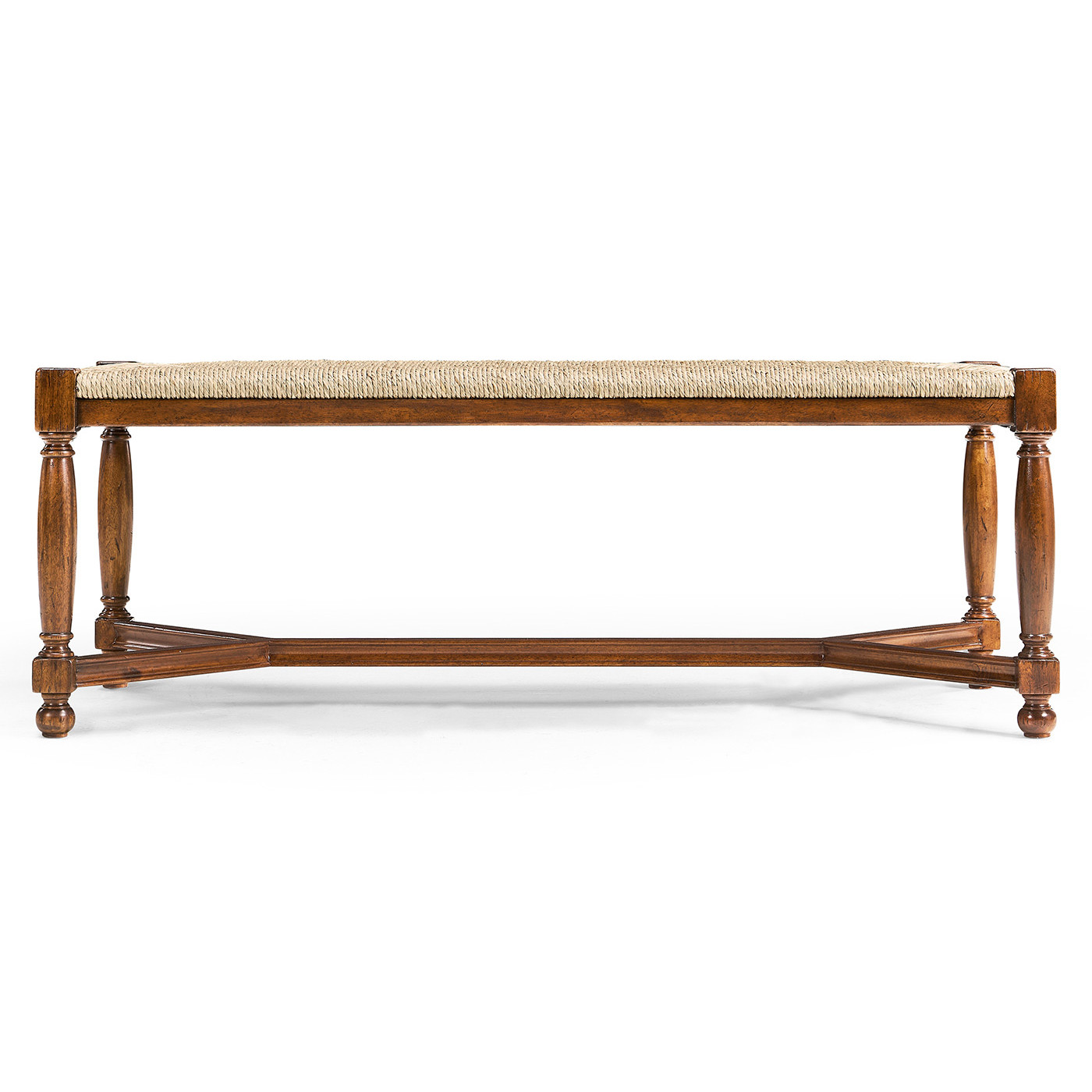 Two Seat Stool with Rushed Seat