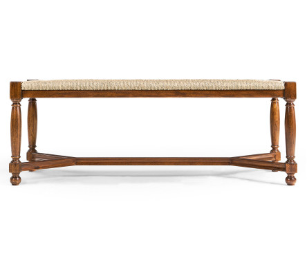 Two Seat Stool with Rushed Seat