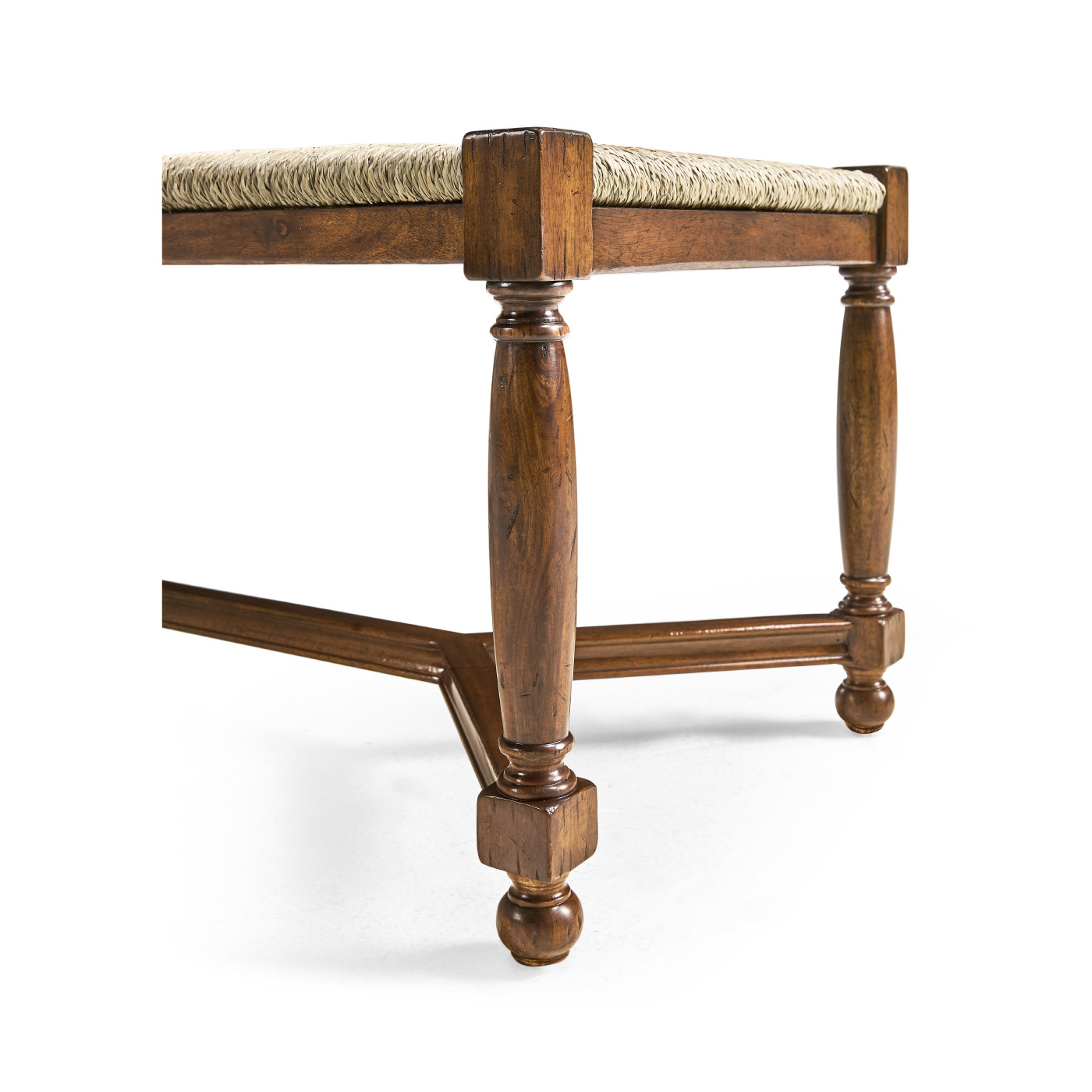 Two Seat Stool with Rushed Seat