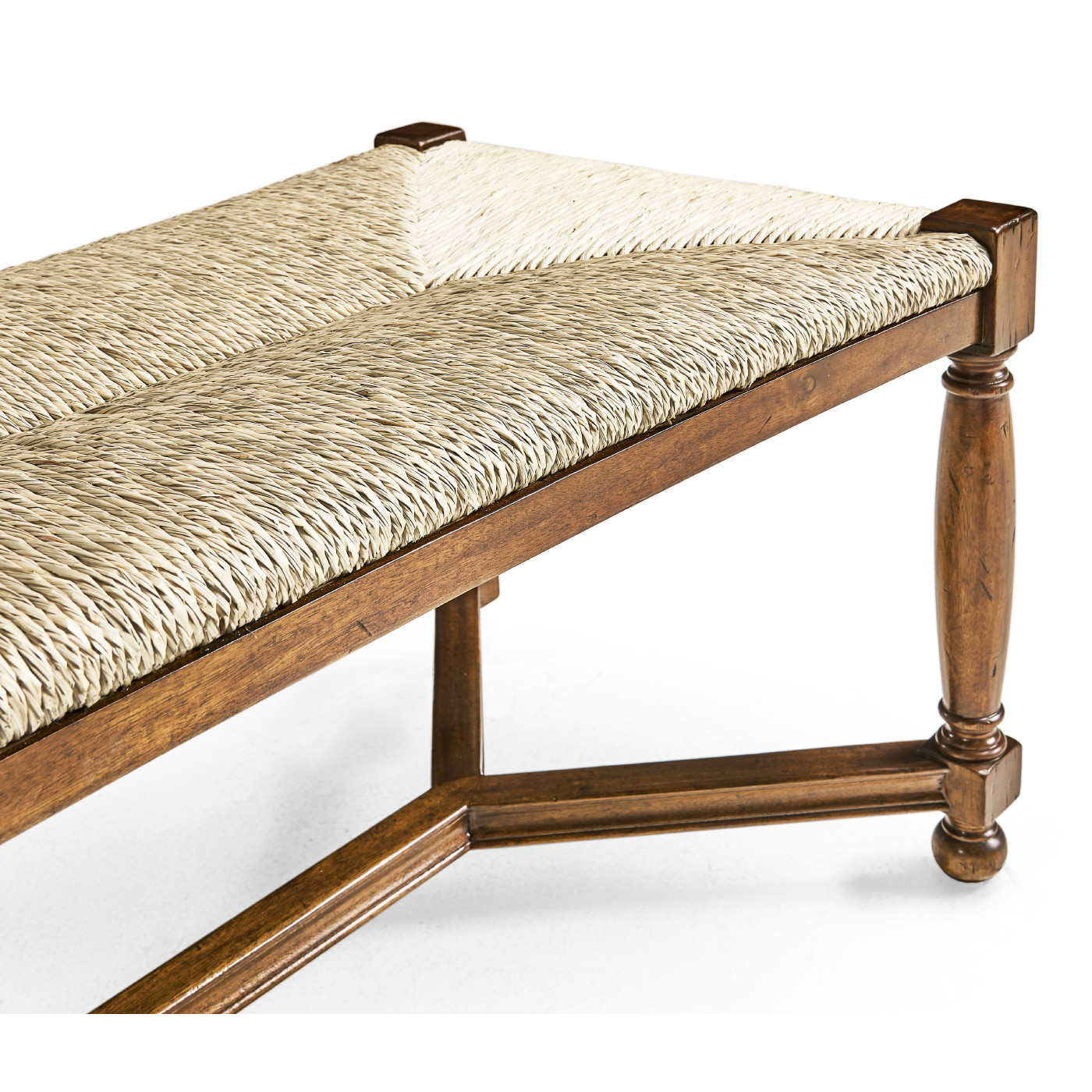 Two Seat Stool with Rushed Seat