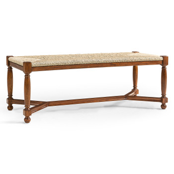 Two Seat Stool with Rushed Seat