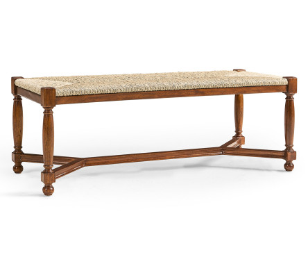 Two Seat Stool with Rushed Seat