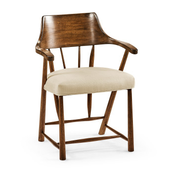 Casual Walnut Captains Chair