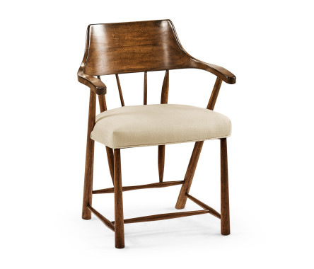 Casual Walnut Captains Chair