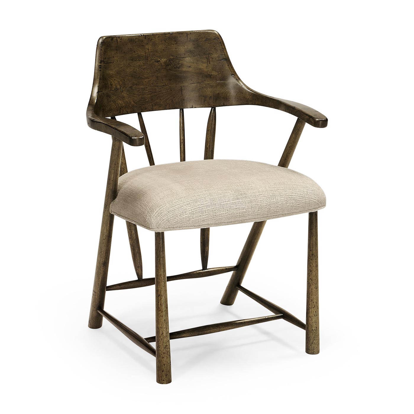 Casual Dark Driftwood Captains Chair