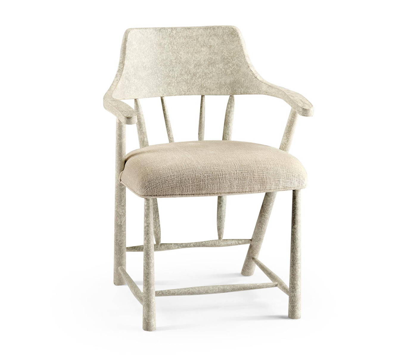 Casual Whitewash Driftwood Captains Chair