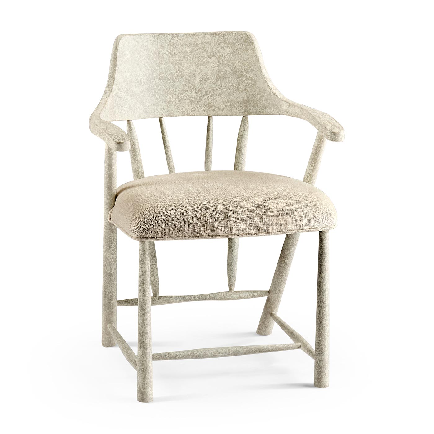 Casual Whitewash Driftwood Captains Chair
