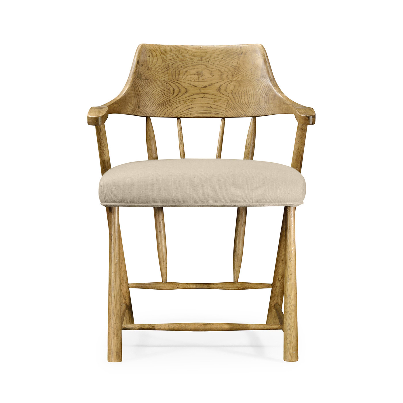 Traditional Natural Oak Captains Chair