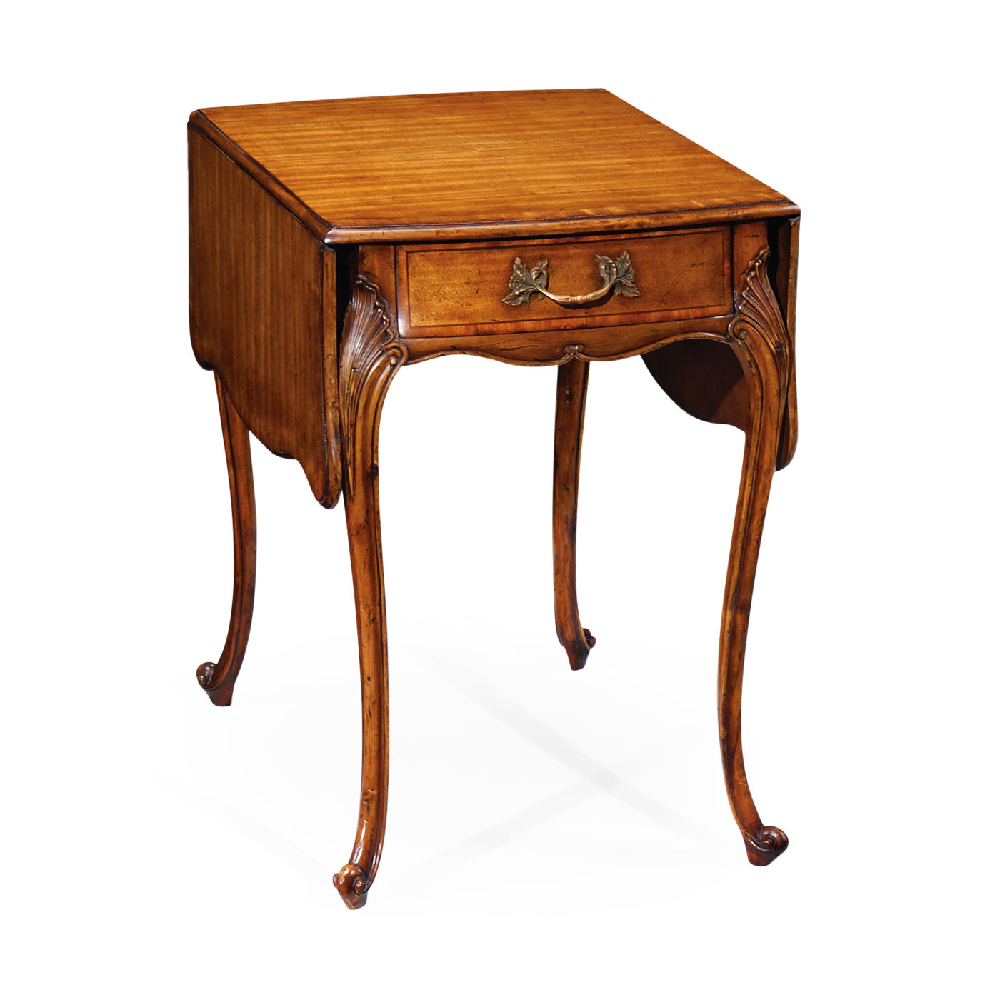 Carved walnut pembroke table