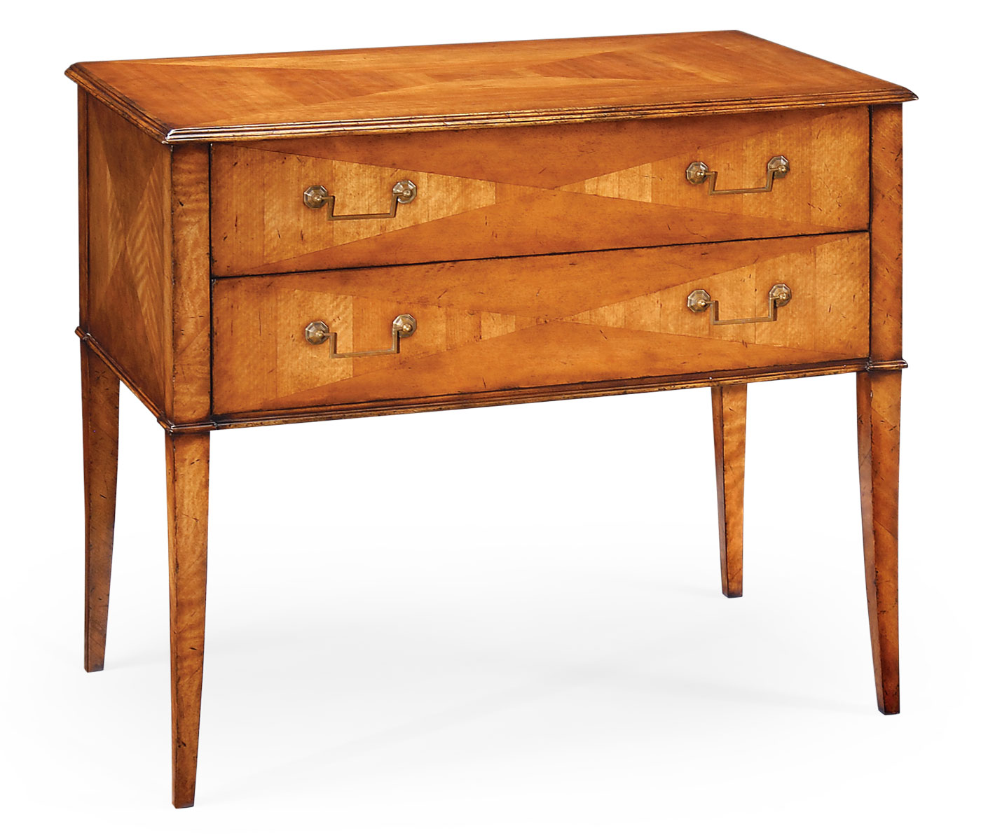 Rectangular satinwood chest of two drawers