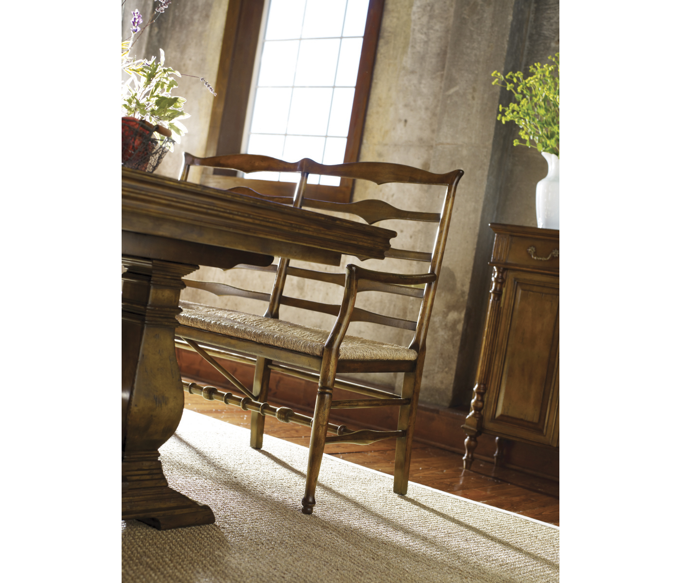 Traditional Ladderback Bench