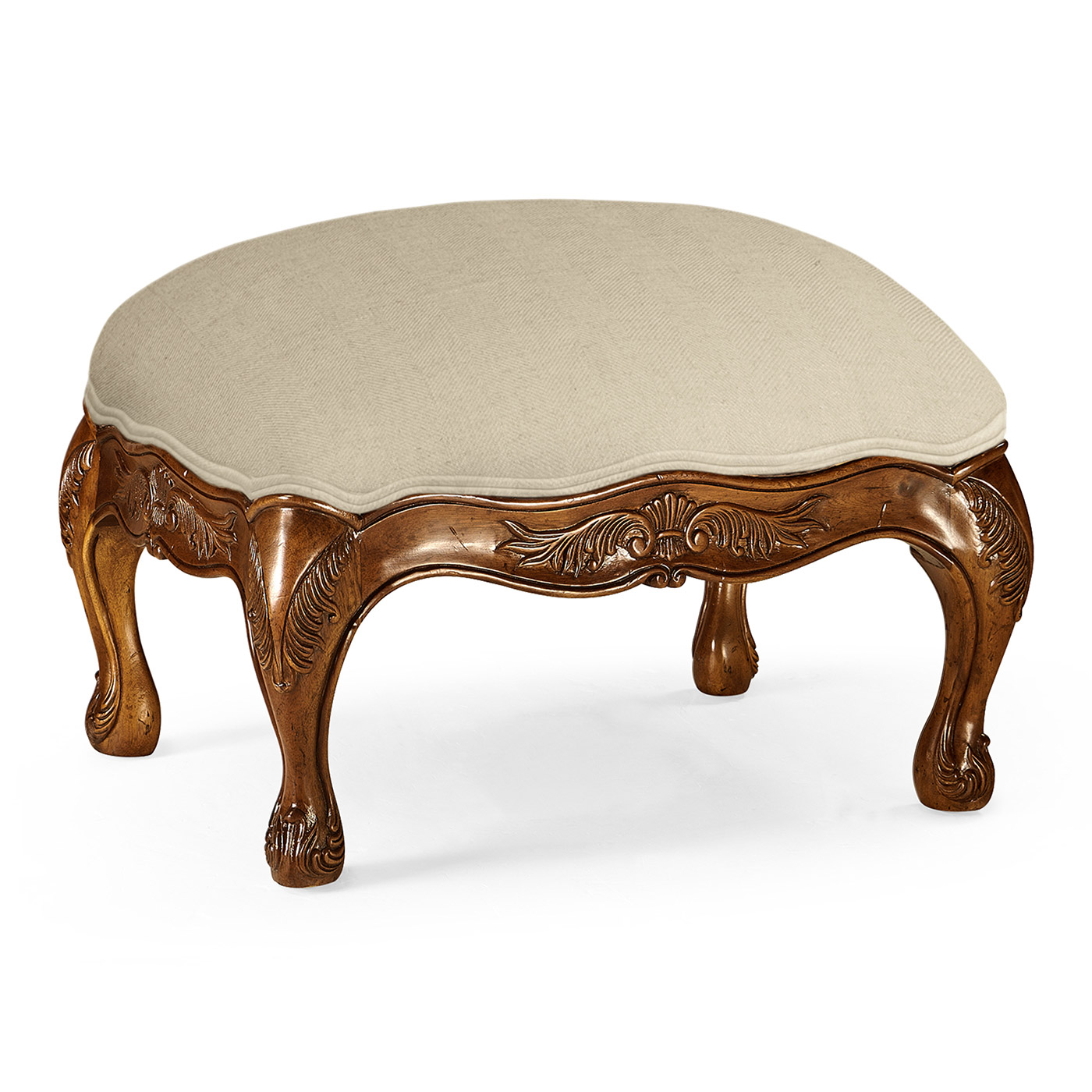 Small French Provincial Walnut Footstool