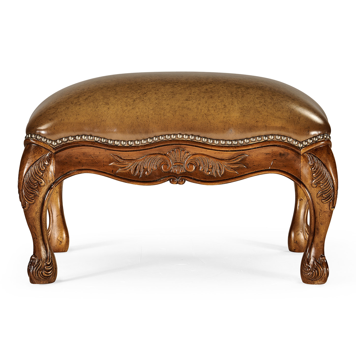 Small French Provincial Walnut Footstool