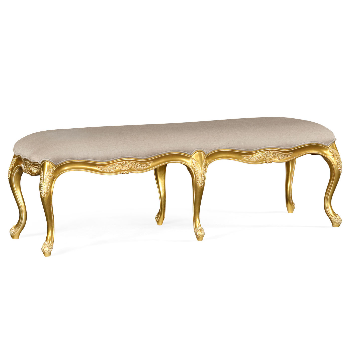 French Provincial Antique Gold Bench