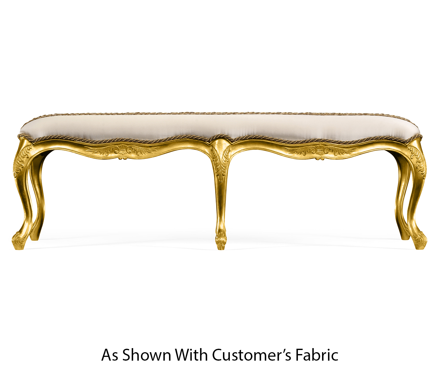 French Provincial Antique Gold Bench