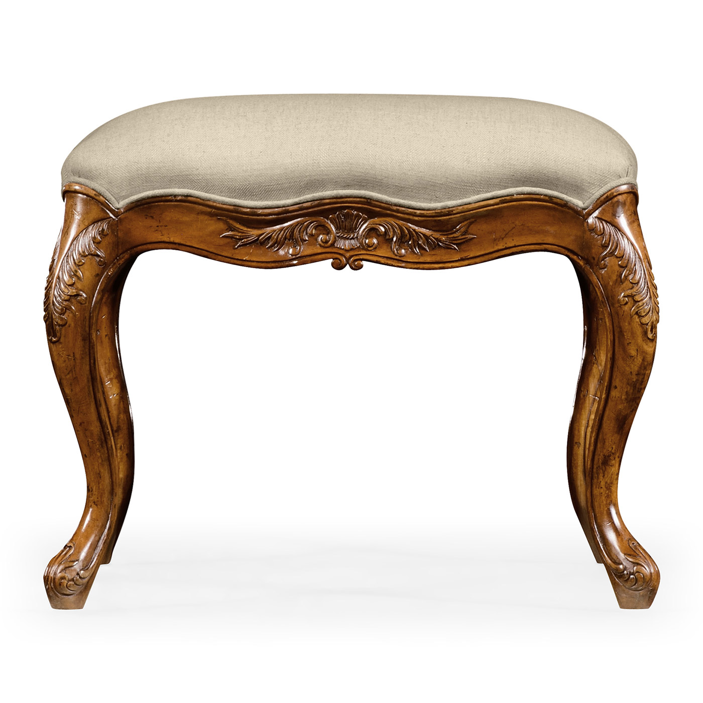 Large French Provincial Walnut Footstool