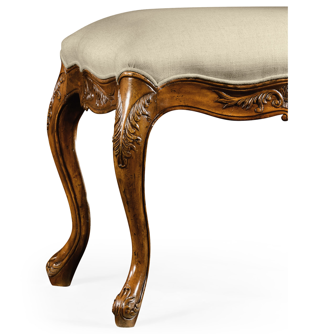 Large French Provincial Walnut Footstool