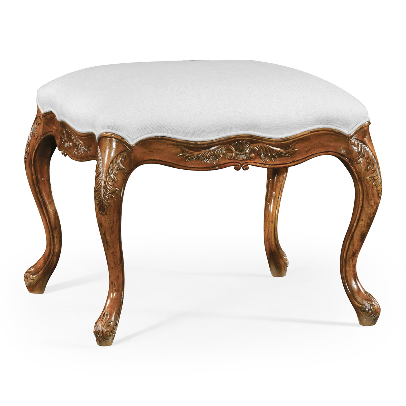 Large French Provincial Walnut Footstool