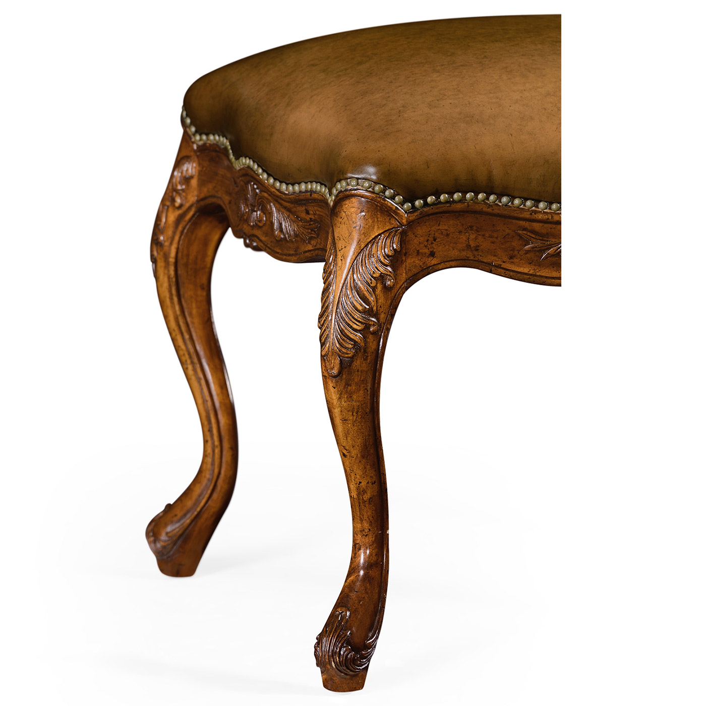 Large French Provincial Walnut Footstool