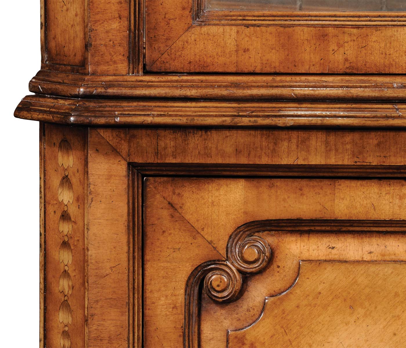 Satinwood Glazed Corner Cabinet