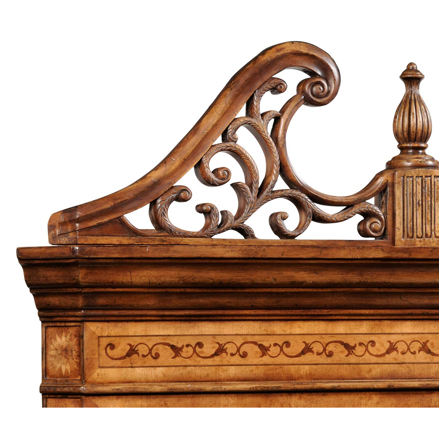 Satinwood Glazed Corner Cabinet