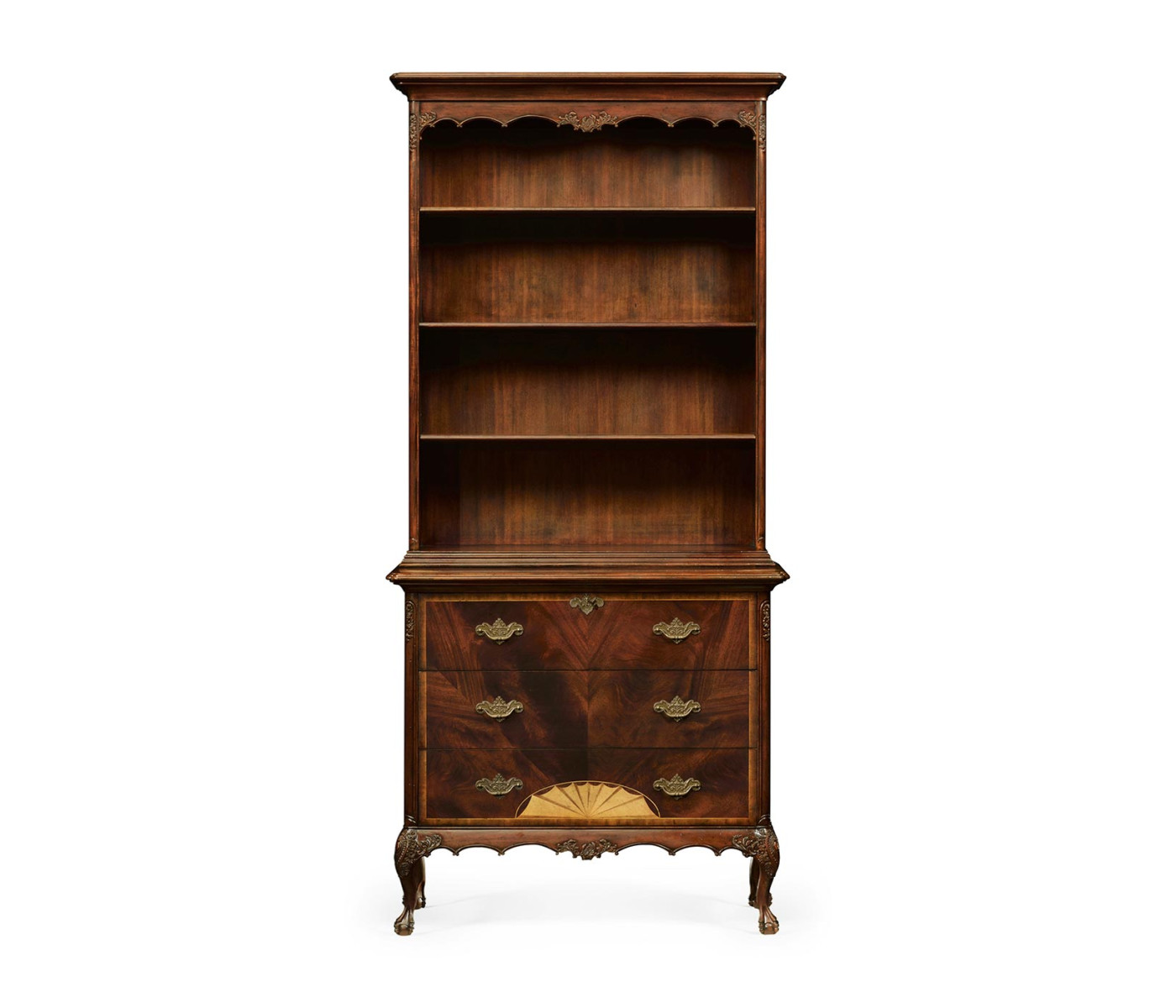 Tall Mahogany Bookcase on Chest