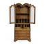 Queen Anne Light Walnut Bureau Cabinet with Glass Doors