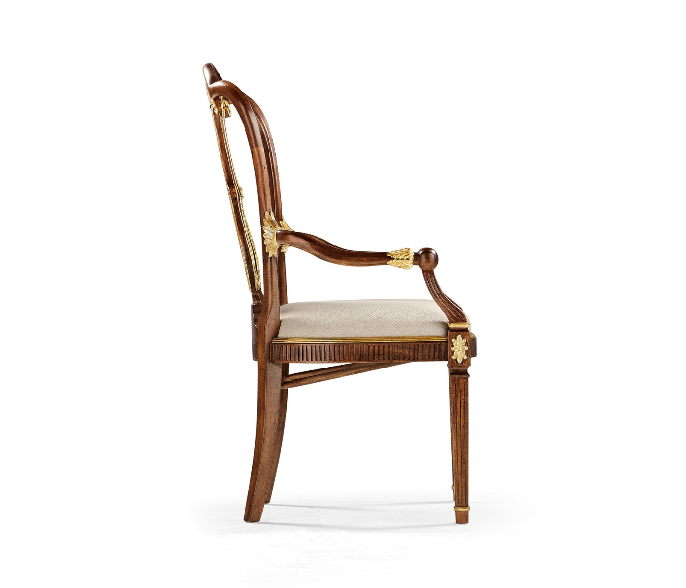 Buckingham Gilded Lyre Back Arm Chair