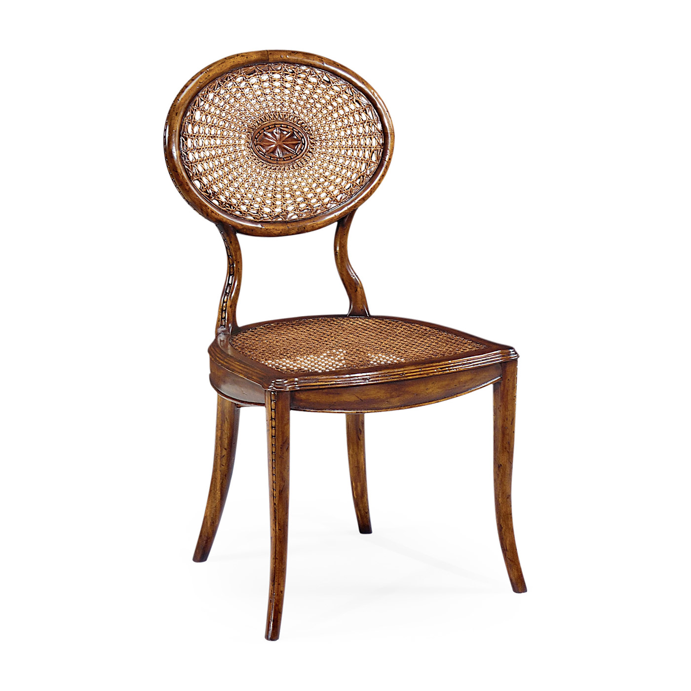 French caned chair with oval back (Side)