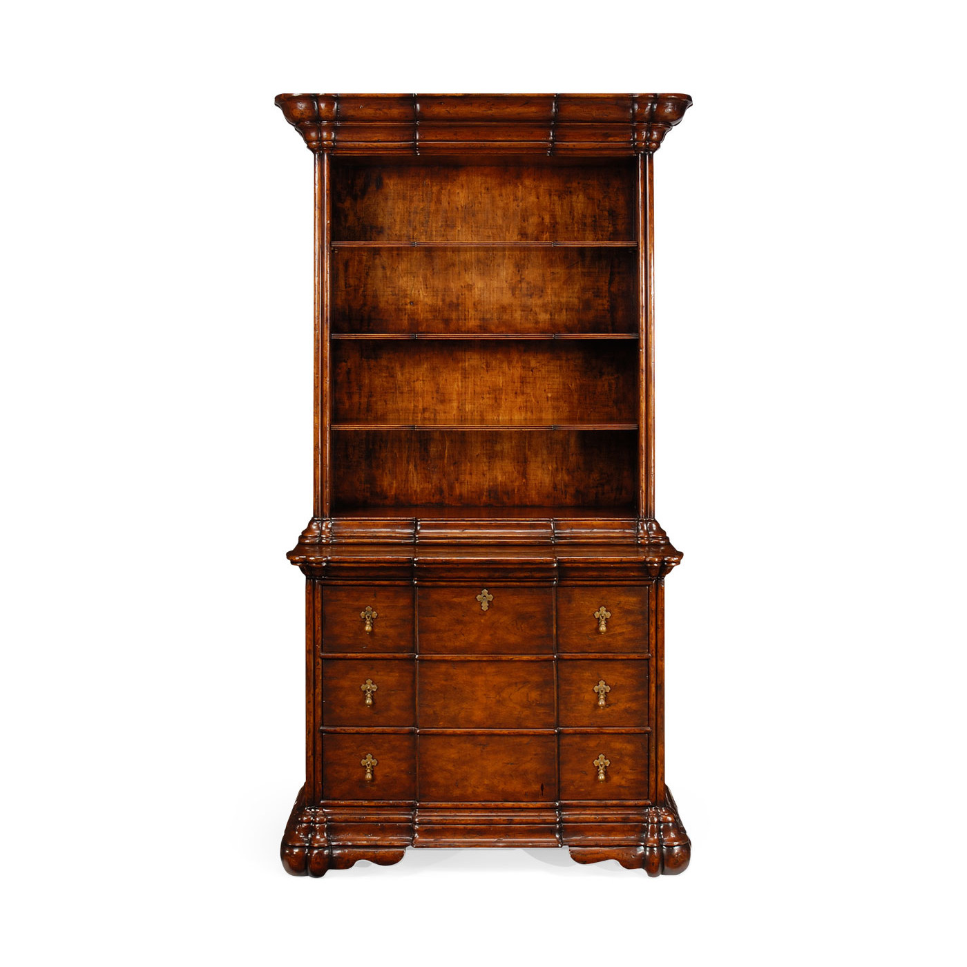 Dutch style large bookcase with drawers