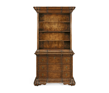 Dutch style large bookcase with drawers