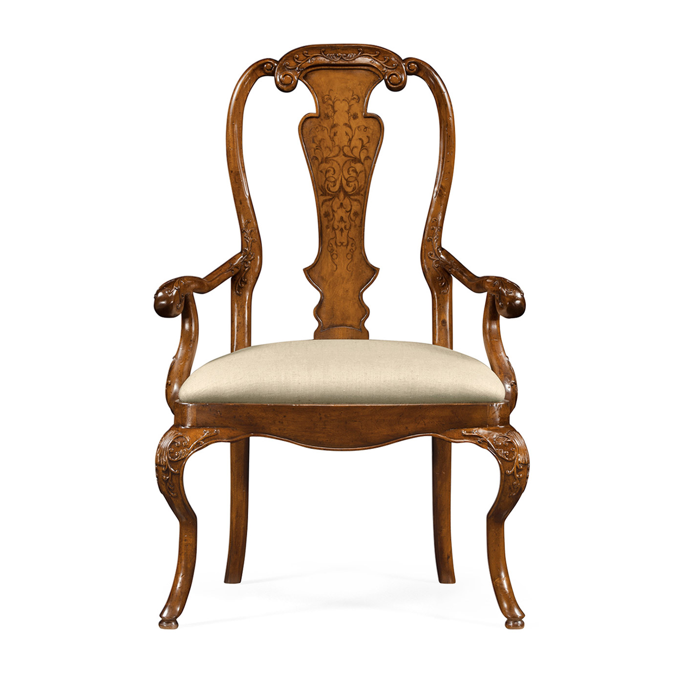 William & Mary Inlaid Arm Chair