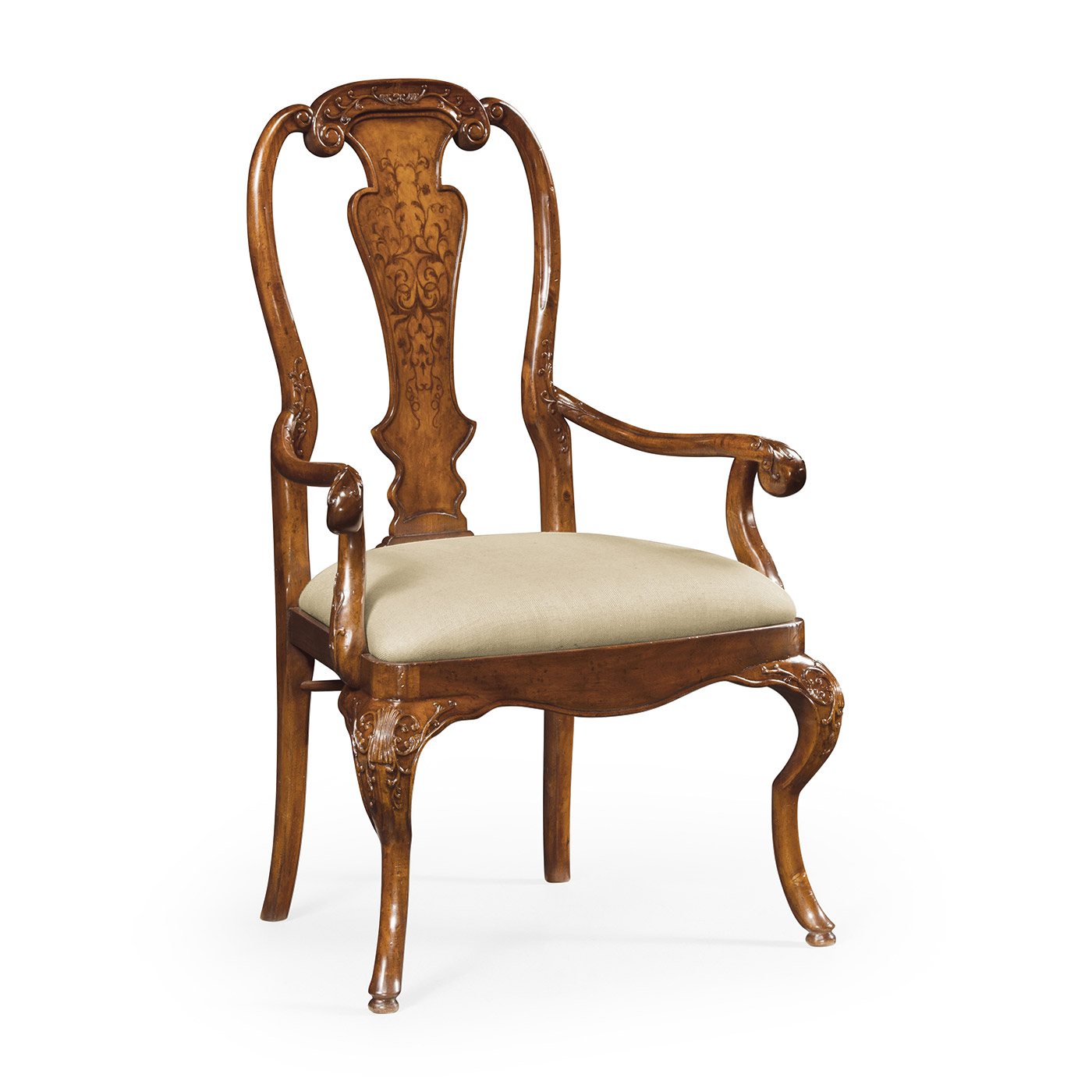 William & Mary Inlaid Arm Chair