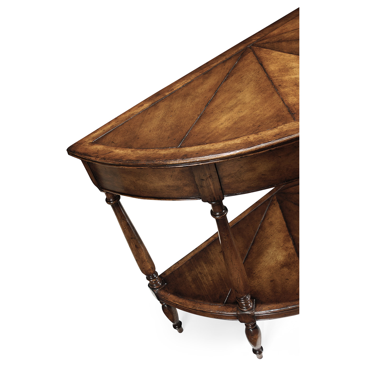 Walnut demilune console