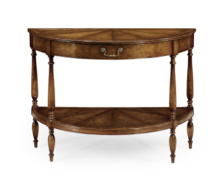 Walnut demilune console