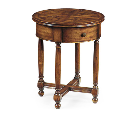 Parquet round lamp table