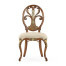 Sheraton Style Walnut & Gilded Oval Back Side Chair